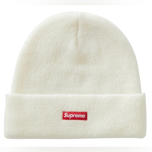 Supreme Accessories - NWOT Unisex Supreme Mohair Beanie FW19 With Signature Box Logo In White/Red